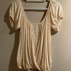 Free people ivory cream top size small!
